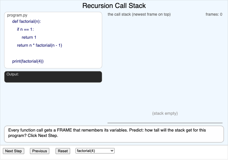 Recursion Call Stack