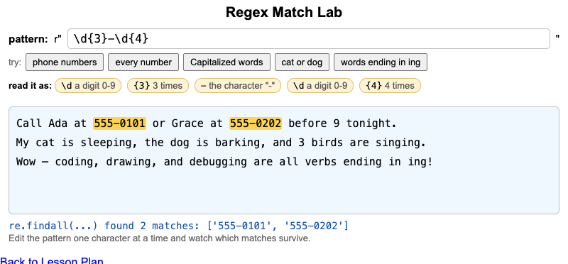 Regex Match Lab