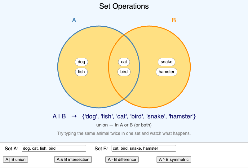 Set Operations Venn
