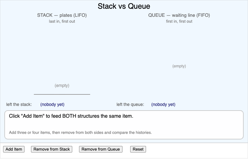 Stack and Queue Simulator