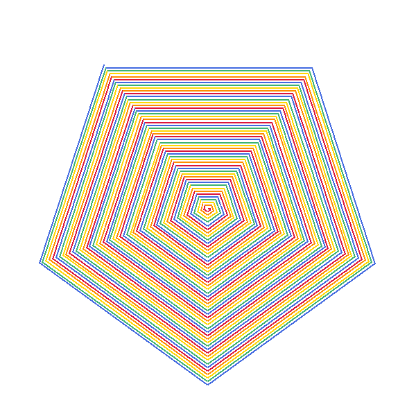 Color-Banded Pentagon Spiral