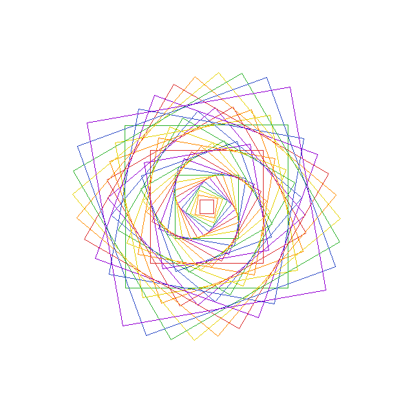 Rainbow Square Spiral