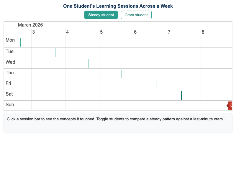 One Student's Time-on-Task Timeline