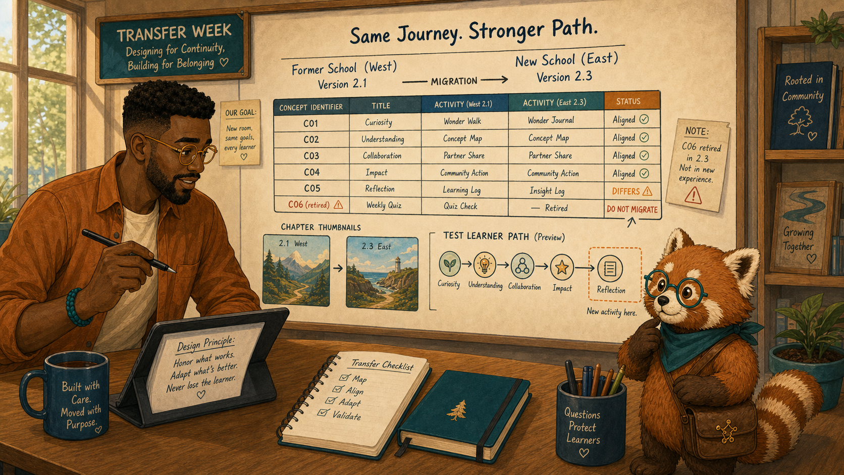 Noah compares two textbook releases used by the schools