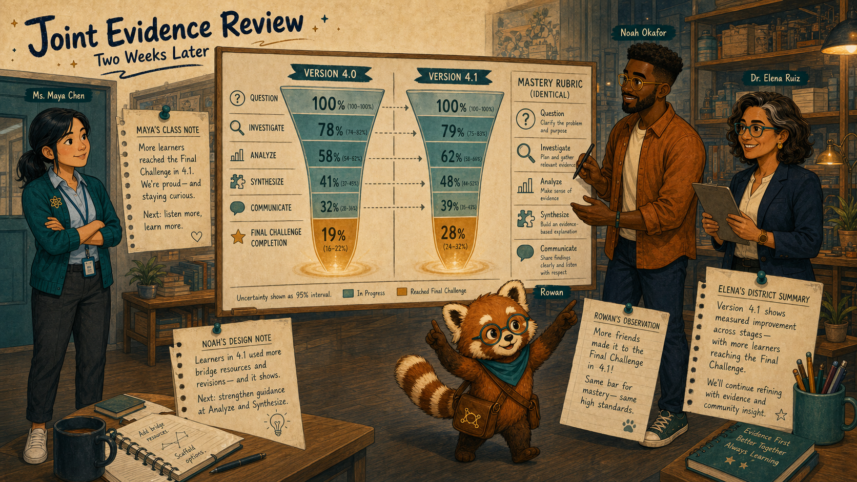 The new version improves completion while preserving mastery