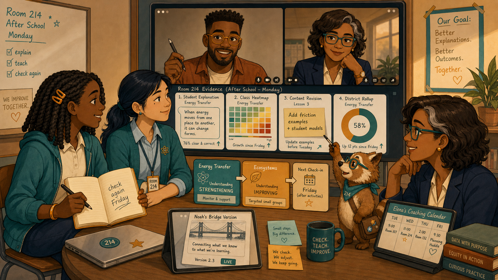 The team reviews what changed and what to check next