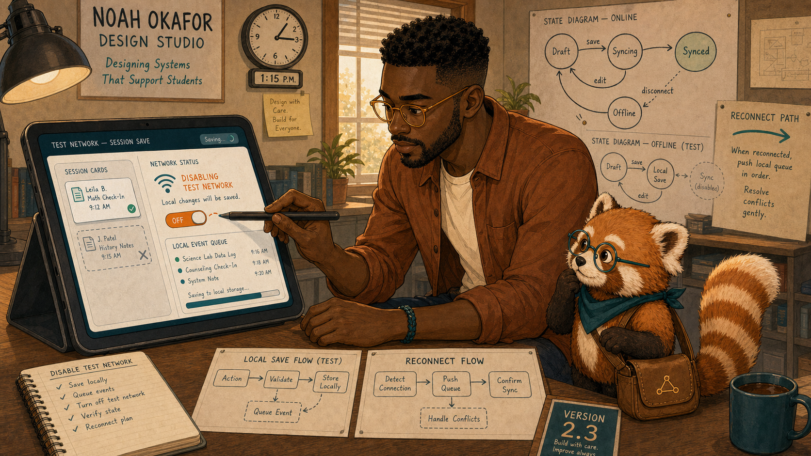 Noah tests a session interruption