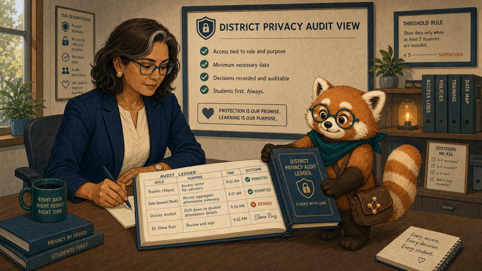 The access audit records who viewed what and why