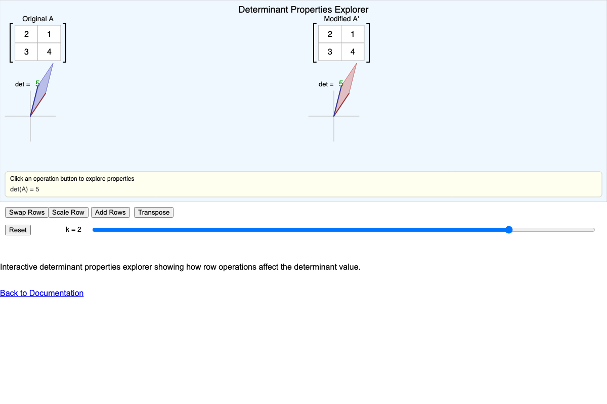 Determinant Properties