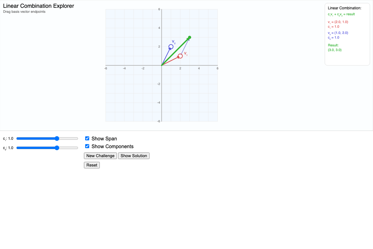 Linear Combination Explorer
