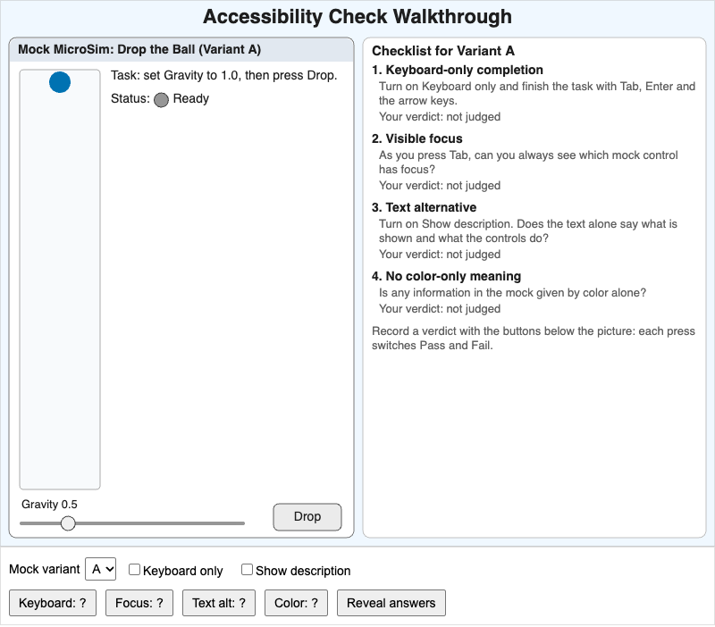 Accessibility Check Walkthrough