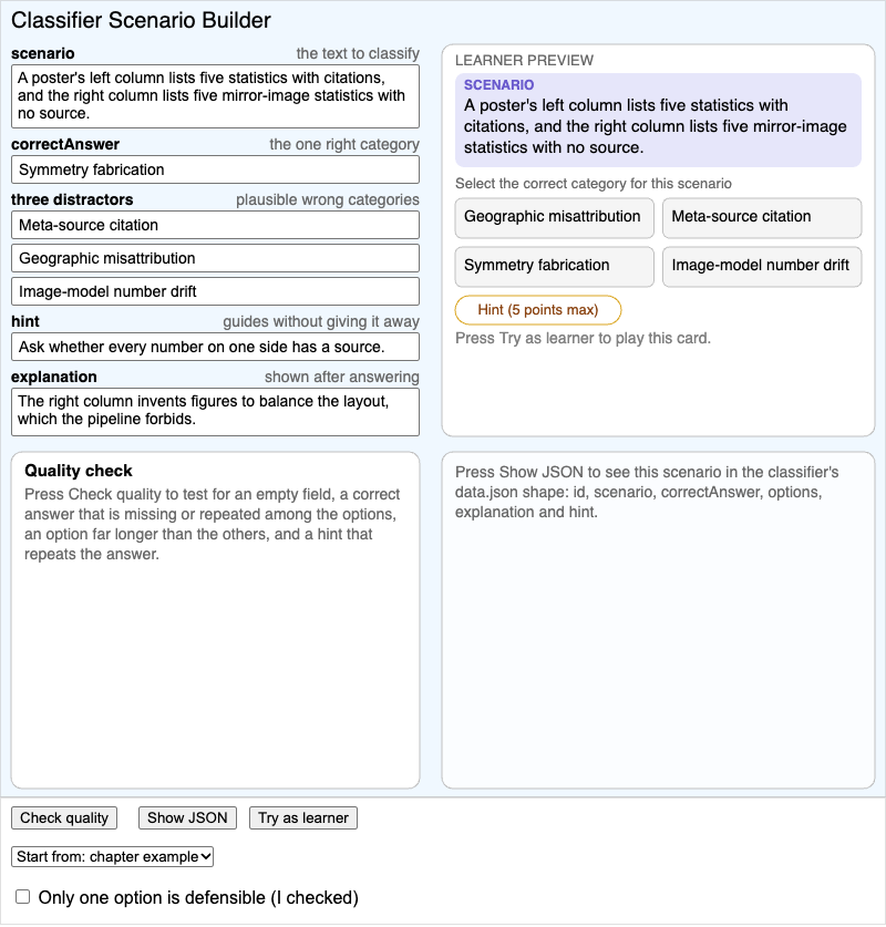 Classifier Scenario Builder