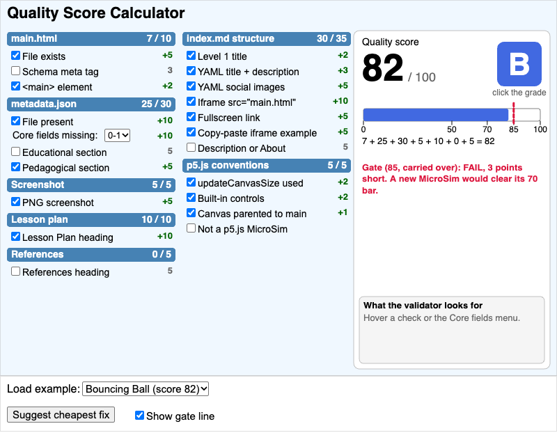 Quality Score Calculator