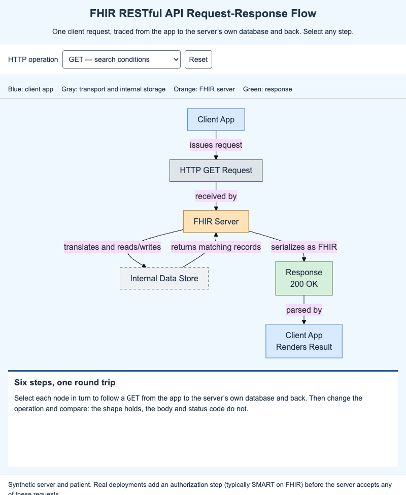 FHIR RESTful API Request-Response Flow