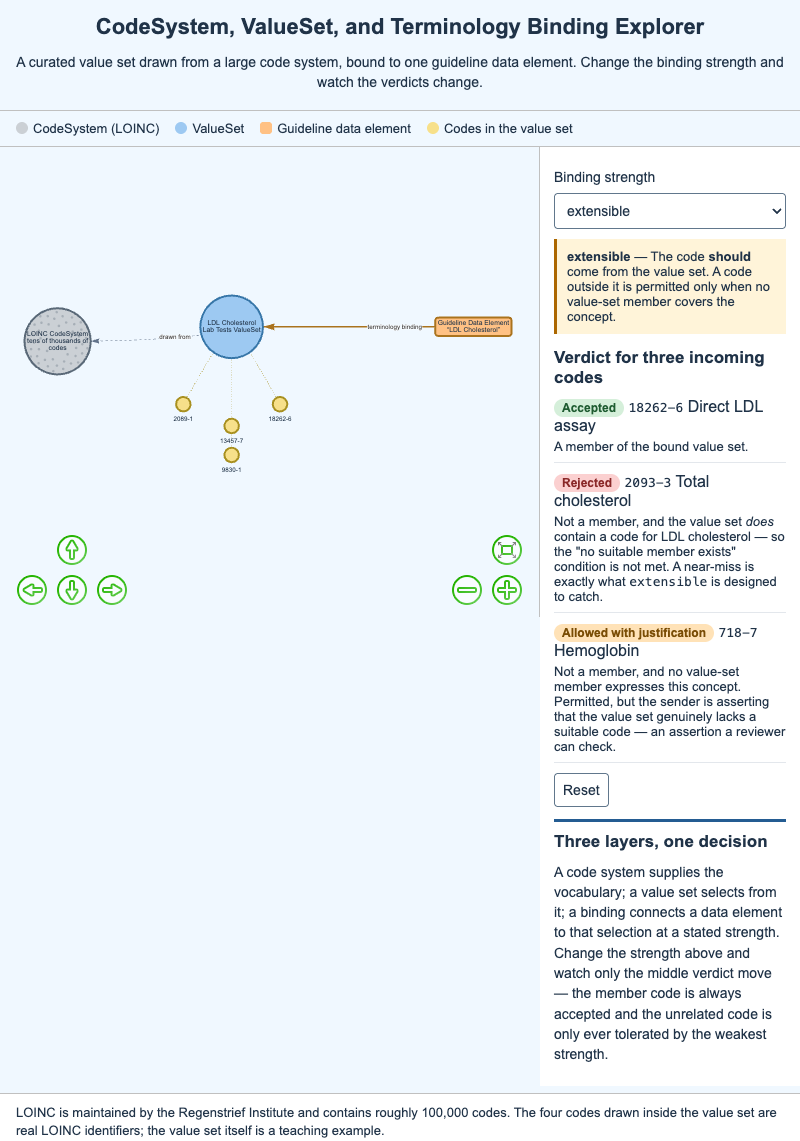 CodeSystem, ValueSet, and Terminology Binding Explorer
