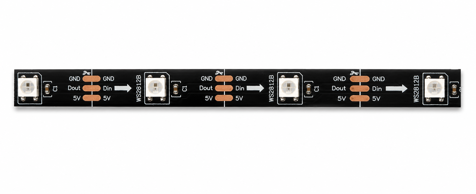 WS2812B LED strip at 60 pixels per meter