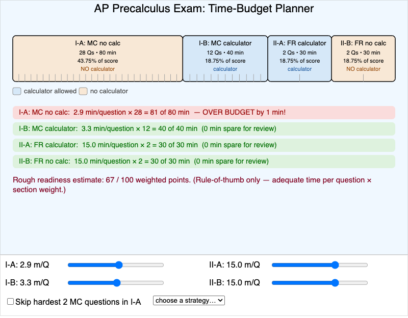 AP Exam Timing Planner