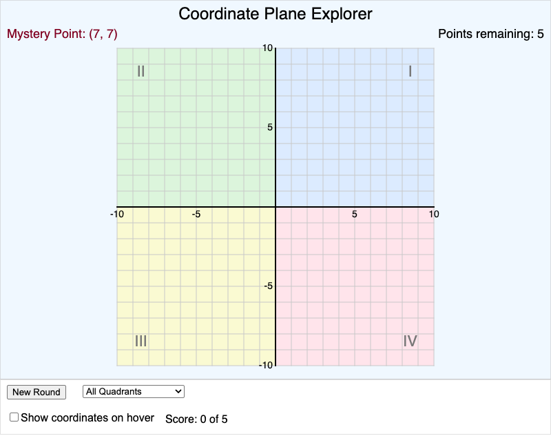 Coordinate Plane Explorer
