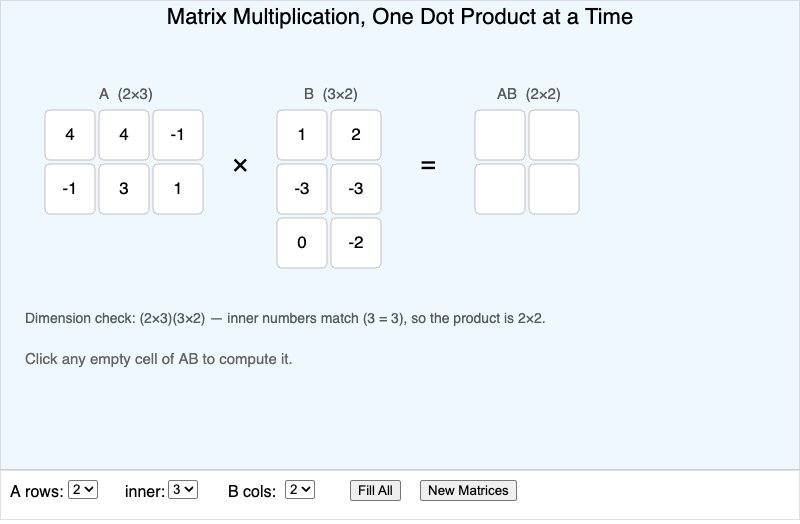 Matrix Multiplication Walkthrough