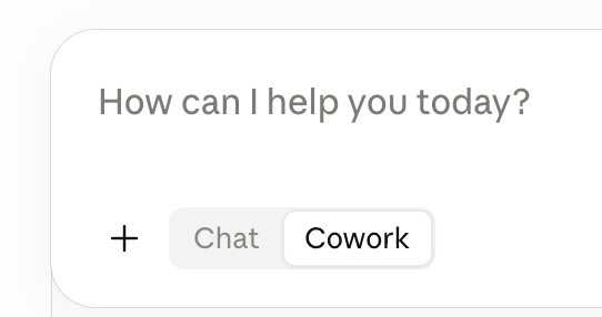 The Chat / Cowork toggle