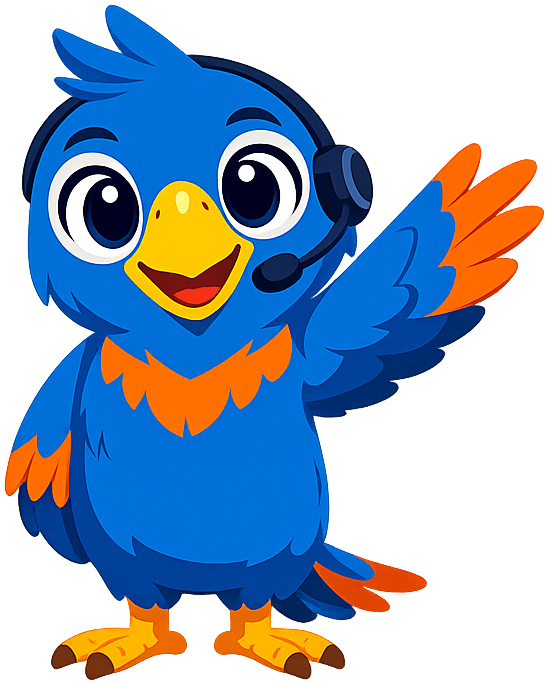 Polly waving welcome