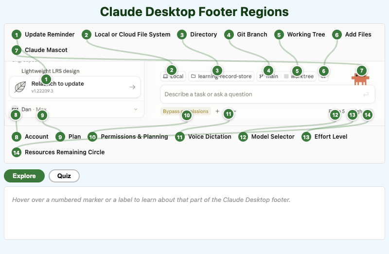 Claude Desktop Footer Regions
