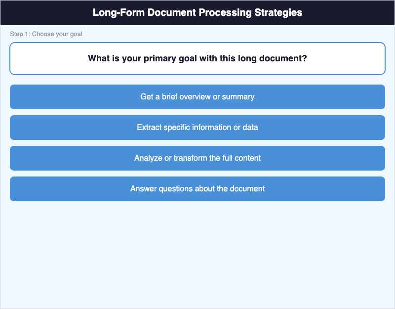 Long-Form Document Processing Strategies