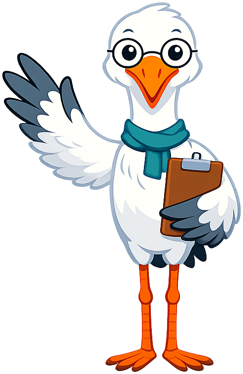 Sage the crane waving welcome