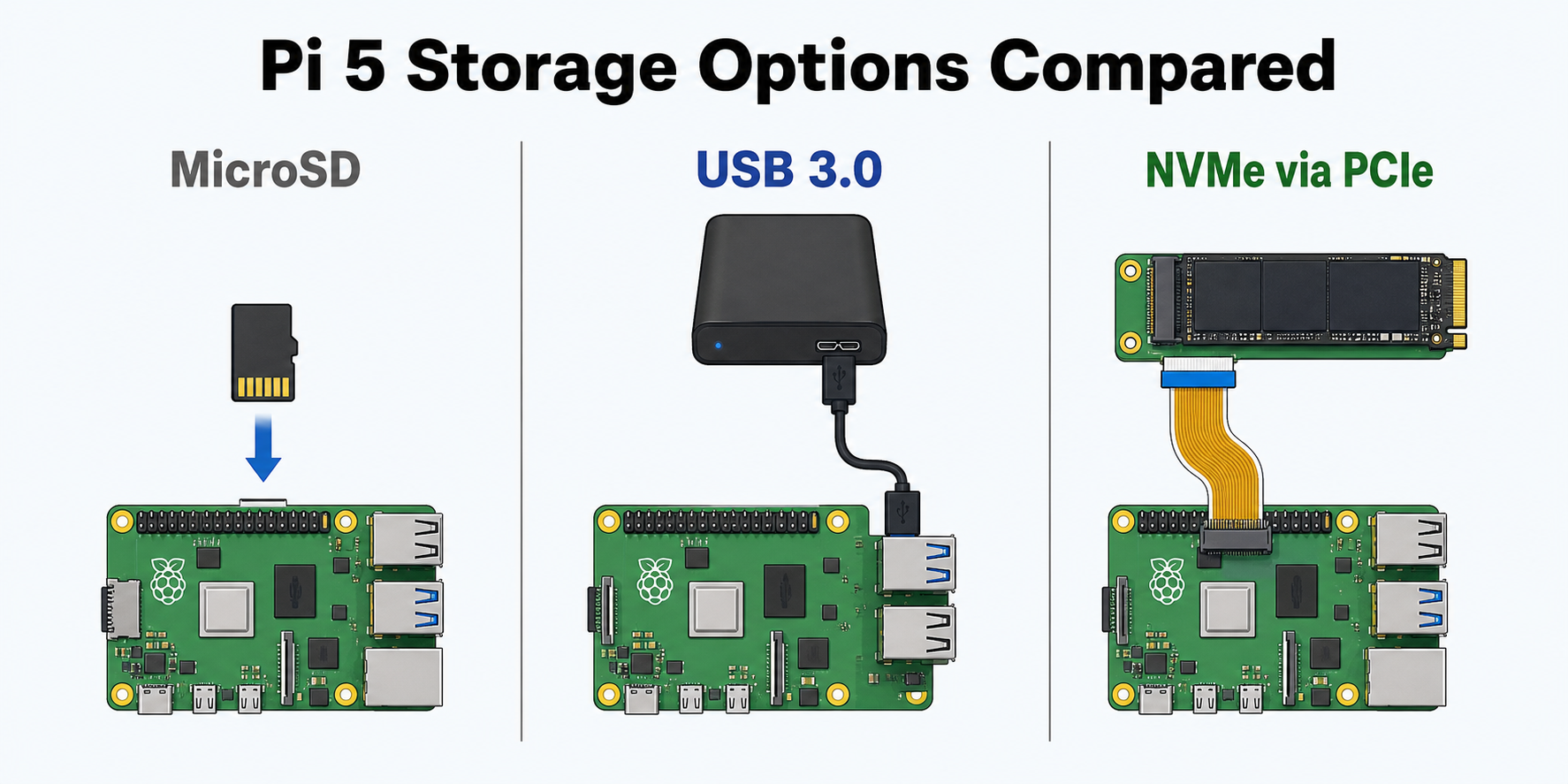 Pi 5 Storage Options Compared