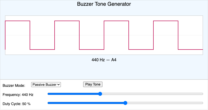 Buzzer Tone Generator Simulator