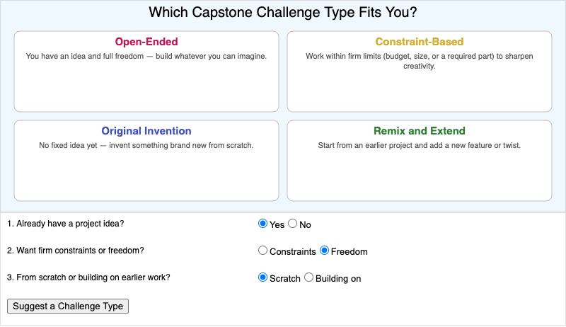 Capstone Challenge Type Picker