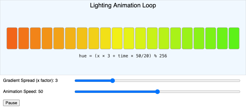 Lighting Animation Loop and Gradient Simulator