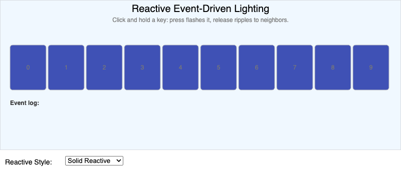 Reactive Event-Driven Lighting Explorer