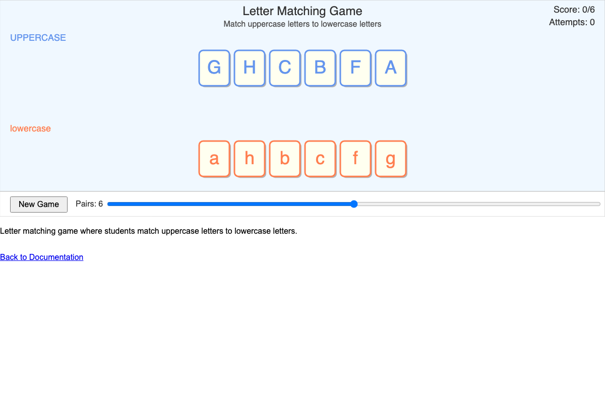 Letter Matching Game