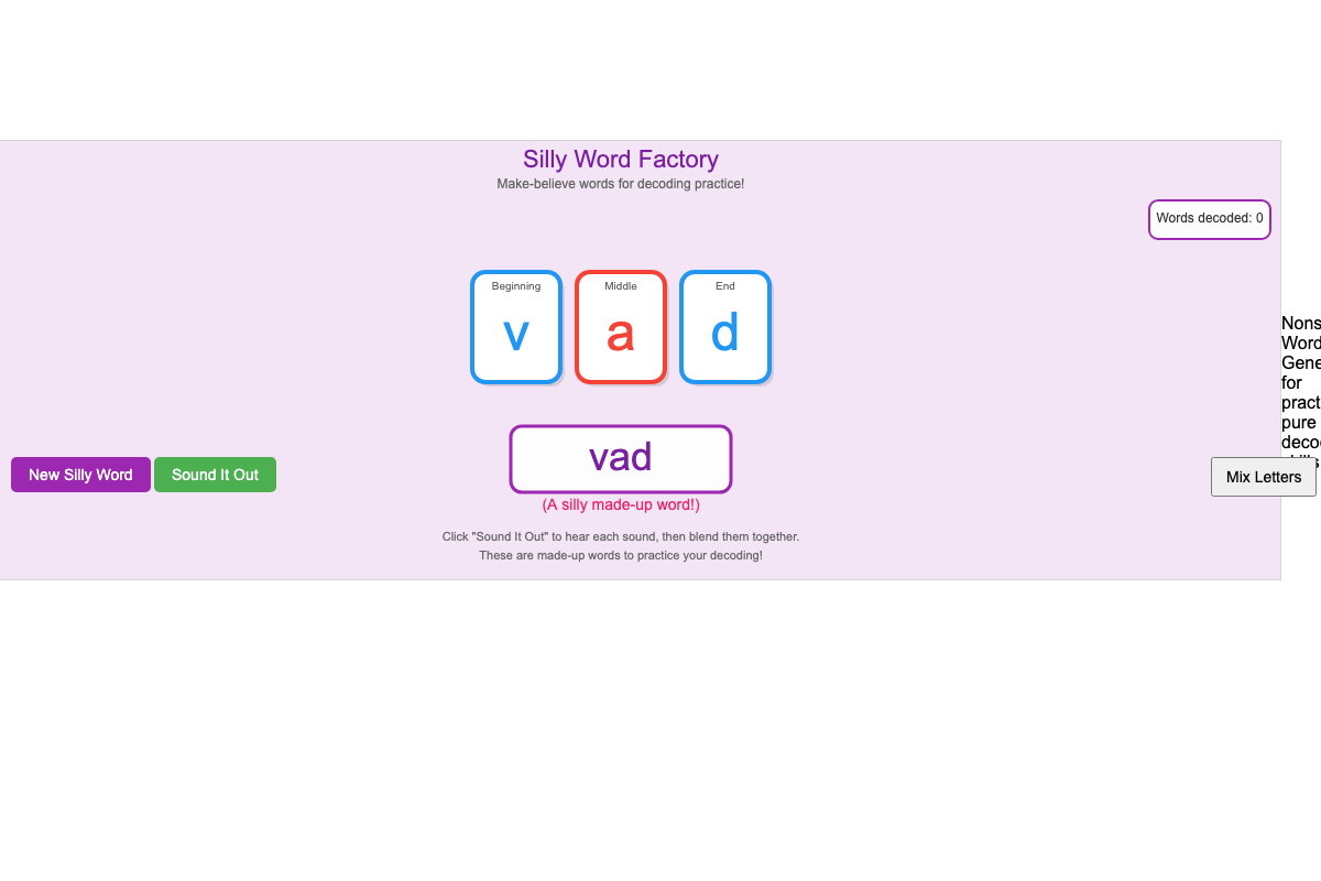 Nonsense Word Generator