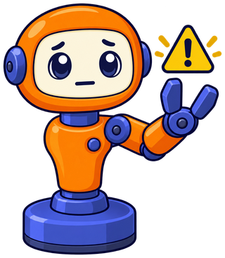 Servo holding up a warning sign