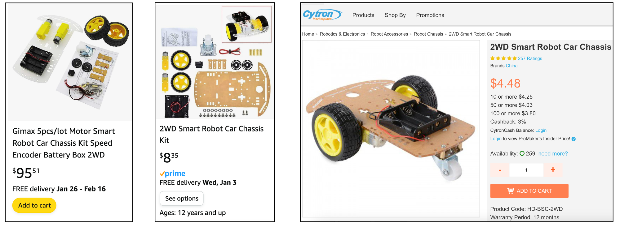 2WD Smart Car Chassis