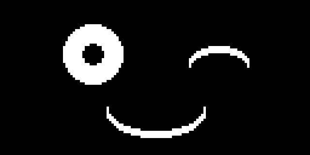 Sample output of the winking face