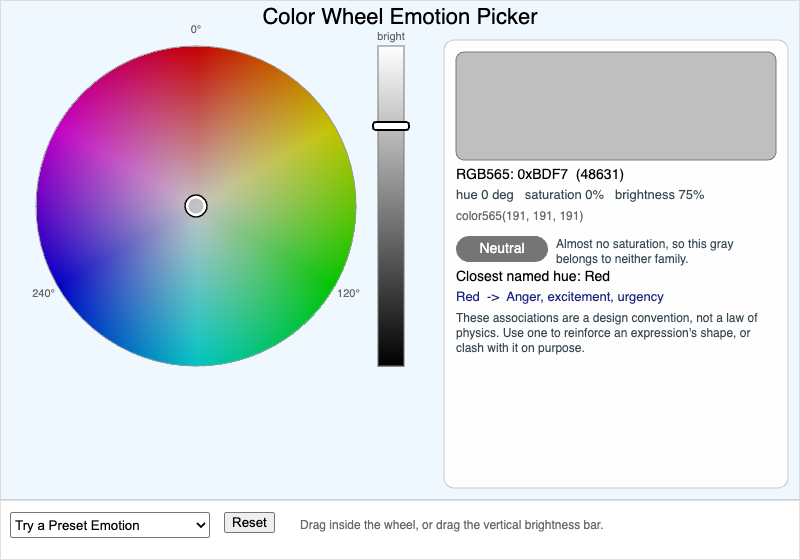 Color Wheel Emotion Picker