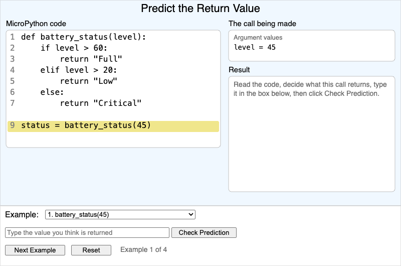 Predict the Return Value Tracer