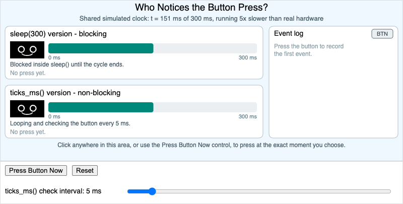 Sleep vs Ticks Button Miss Simulator