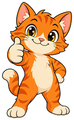 Scratch the Cat giving an encouraging thumbs-up