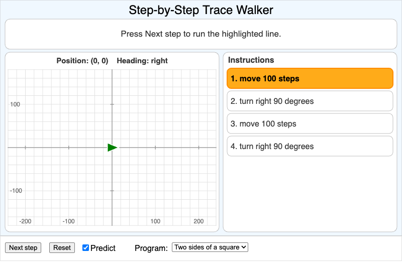 Step-by-Step Trace Walker