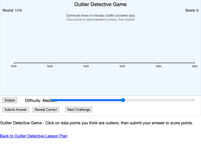 Outlier Detective Game