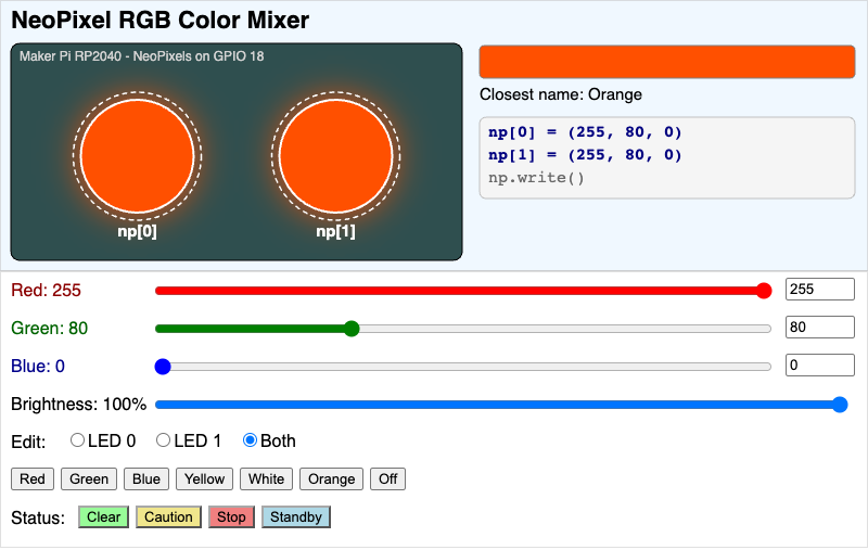 NeoPixel RGB Color Mixer