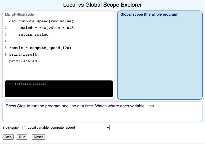 Local vs Global Scope Explorer