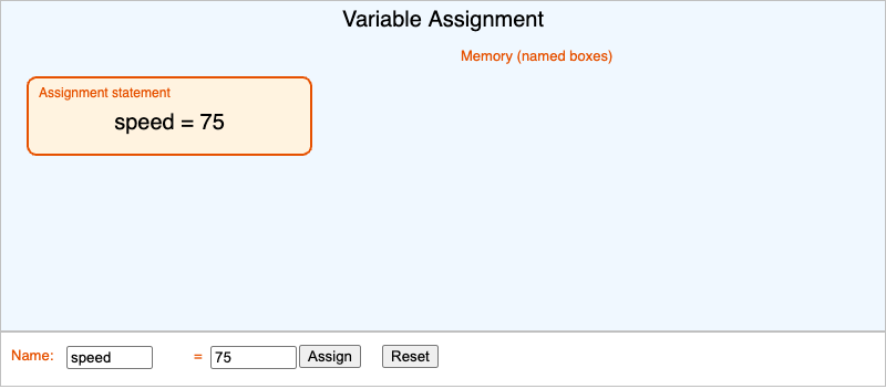 Variable Assignment Interactive Explorer