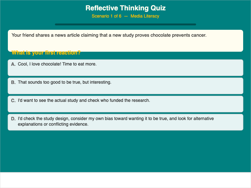 Reflective Thinking Quiz