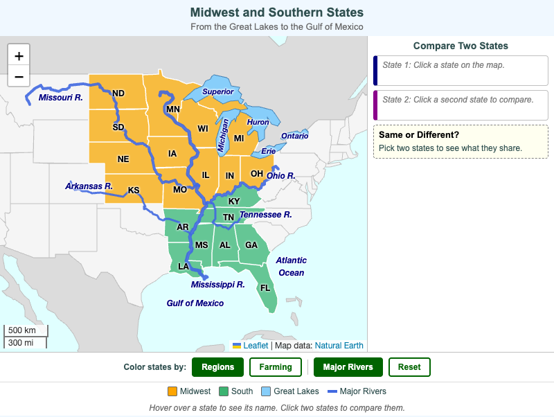 Midwest and Southern States
