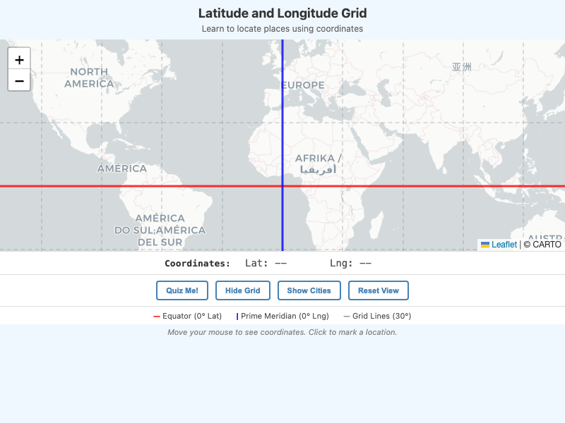 Latitude and Longitude Grid